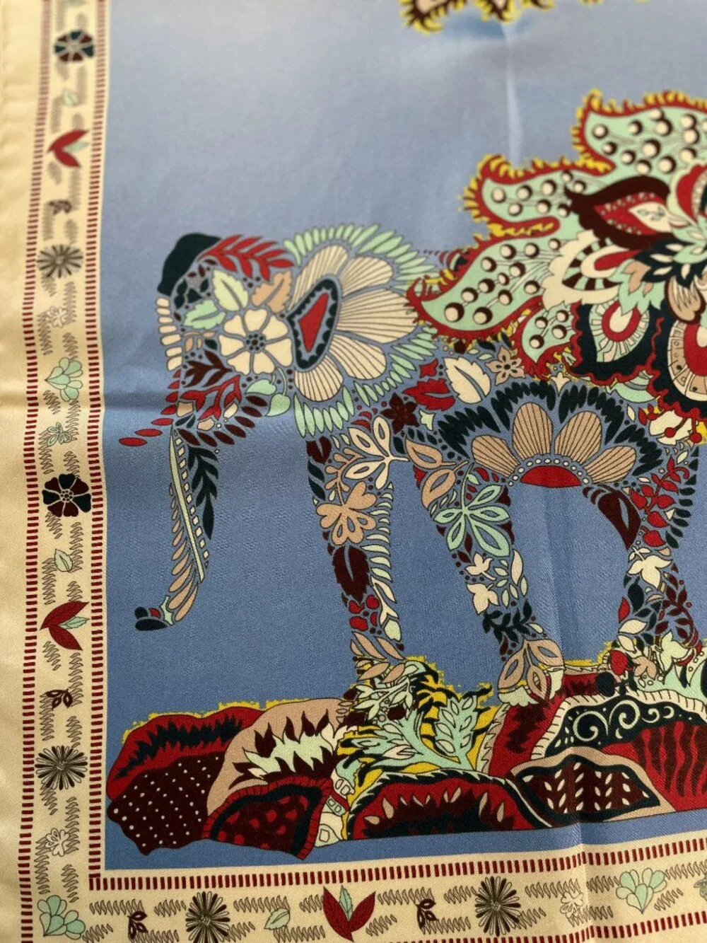 Vintage LONGCHAMP Tree of Life Silk Scarf
